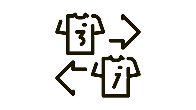 Teams T-shirt Exchange Icon Animation. black Teams T-shirt Exchange animated icon on white background
