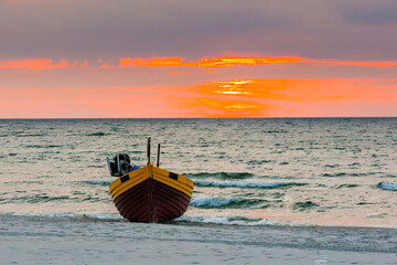 fishing boat on the beach - baltic sea