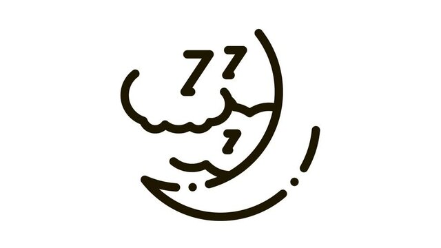 Night Sky With Moon Icon Animation. black Night Sky With Moon animated icon on white background
