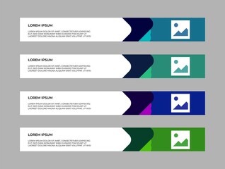 Web Banner Vector Template Set. Modern and Elegant Design with Space for Copy space and demo image. Modern web banner design