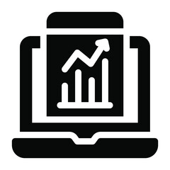 
Online data analytics concept, website growth chart icon

