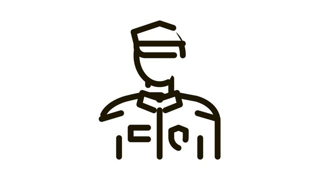 Policeman In Police Suit Icon Animation. black Policeman In Police Suit animated icon on white background