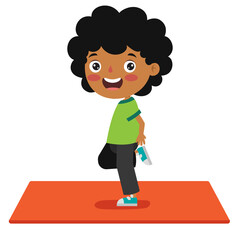 Funny Kid In Yoga Pose