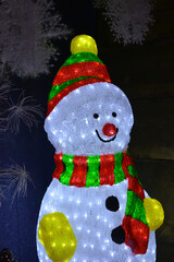 Illuminated snowman Christmas decoration