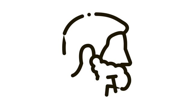 Man Shaving With Razor Icon Animation. black Man Shaving With Razor animated icon on white background