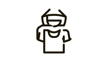 T-Shirt Shoplifter Concept Icon Animation. black T-Shirt Shoplifter Concept animated icon on white background