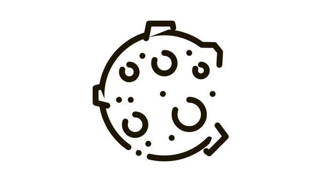 Moon With Craters Icon Animation. black Moon With Craters animated icon on white background