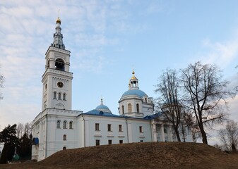 Obraz premium Cathedral of the Saviour of the Holy Image of the Saviour-Blachernae Convent in the village of Dedenevo