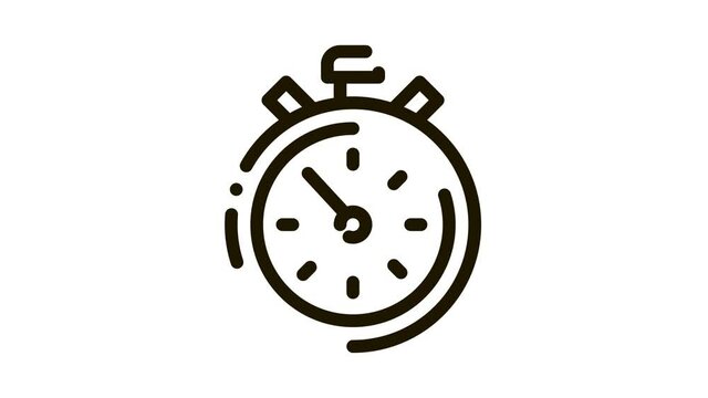 Competition Sport Stopwatch Icon Animation. black Competition Sport Stopwatch animated icon on white background