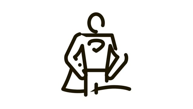 Superman Full Growth Icon Animation. black Superman Full Growth animated icon on white background