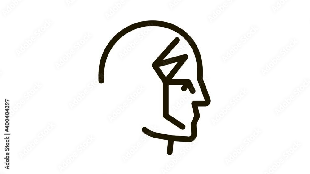 Poster face scan by points point projectors icon animation. black face scan by points point projectors anim