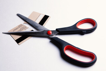 no debt - credit card - scissors