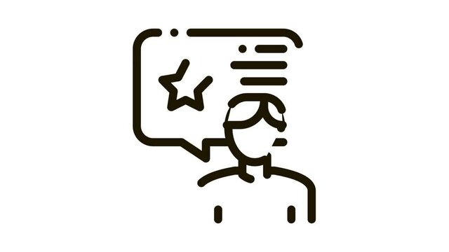 Man Bonus Consultant Icon Animation. black Man Bonus Consultant animated icon on white background