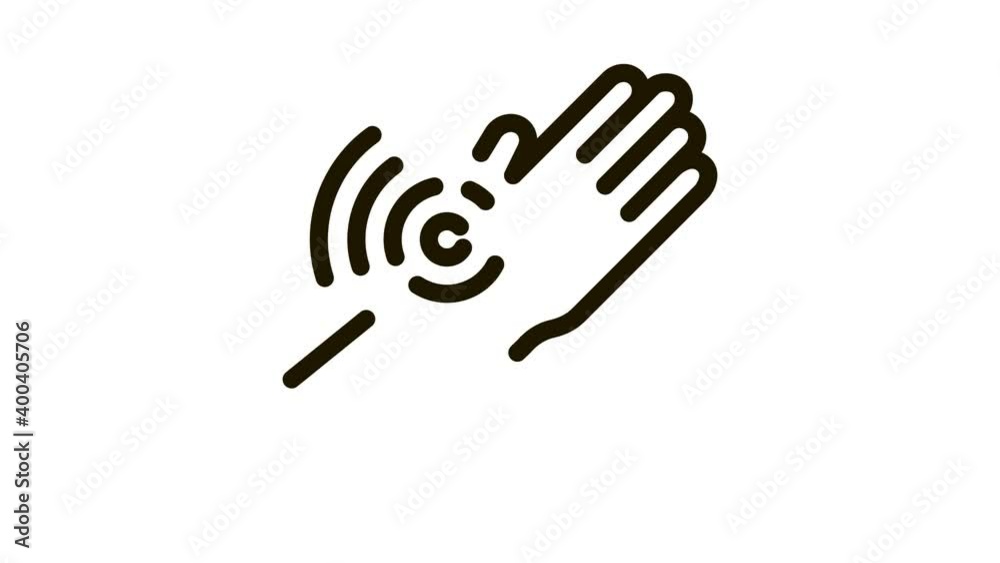 Sticker Hand Ache Icon Animation. black Hand Ache animated icon on white background