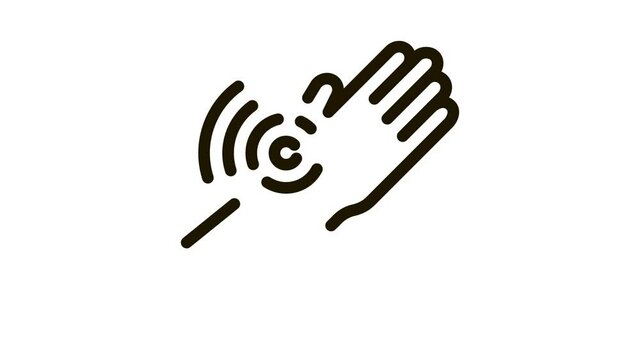 Hand Ache Icon Animation. black Hand Ache animated icon on white background