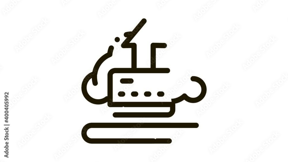 Poster write-off data through cloud storage icon animation. black write-off data through cloud storage anim