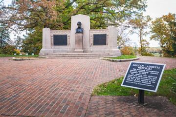 Lincoln Speech Memorial built in 1912, a memorial to the Gettysburg Address, famous speech...