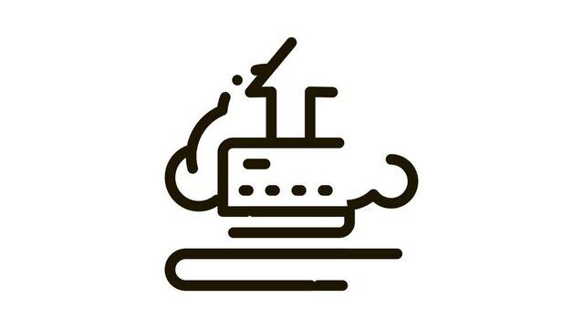 Write-Off Data Through Cloud Storage Icon Animation. black Write-Off Data Through Cloud Storage animated icon on white background