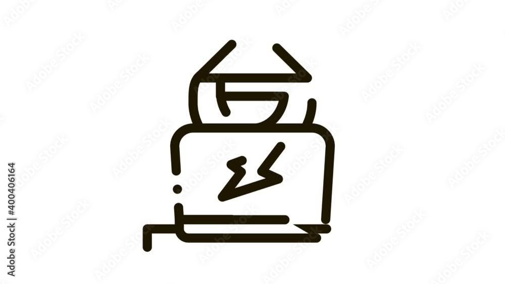 Poster hacker icon animation. black hacker animated icon on white background
