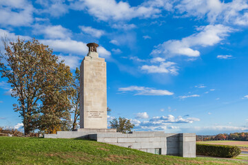 Fototapeta premium The Eternal Light Peace Memorial on Oak Hill at the Gettysburg National Military Park dedicated in 1938 by President Franklin Delano Roosevelt
