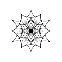 Sign design black snowflake on white background