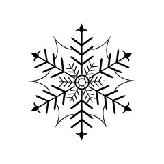Sign design black snowflake on white background
