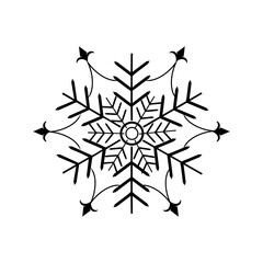 Sign design black snowflake on white background