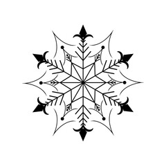 Sign design black snowflake on white background