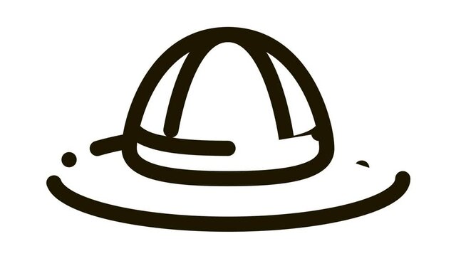 Hat Icon Animation. black Hat animated icon on white background