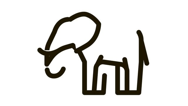 Elephant Icon Animation. black Elephant animated icon on white background