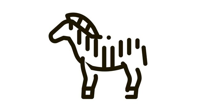 Zebra Icon Animation. black Zebra animated icon on white background