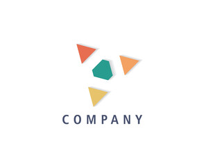 Fototapeta premium illustration teamwork , vector logo design concept in colorful triangle shape