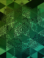 Abstract Mandala wallpaper. Textured boho design for meditative background. Made for wellness, concentration, yoga. 