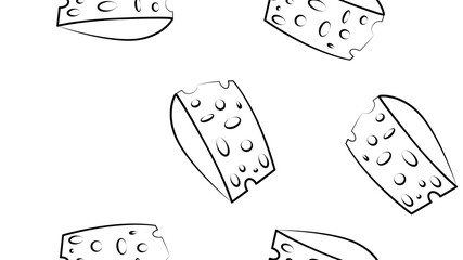 Cheese pieces vector seamless pattern seamless pattern on a white background for wallpaper, wrapping, packing, and backdrop