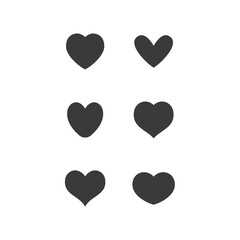 Heart icons collection. Vector designs in shape of hearts. Love , care and valentine's day symbol.