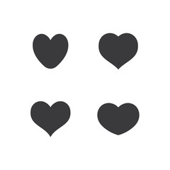 Heart icons collection. Vector designs in shape of hearts. Love , care and valentine's day symbol.