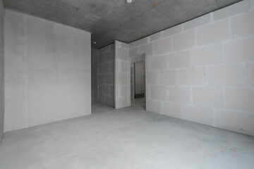 new apartment in a new building without finishing