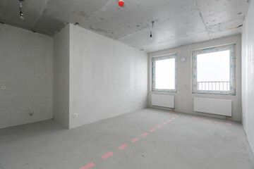 new apartment in a new building without finishing