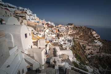 White architecture on Santorini island, Greece.