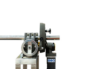 high precision and automatic versatile continuous orbital machine for metal tube or pipe cutting beveling(prepare angle edge and surface) for welding process in industrial isolated with clipping path