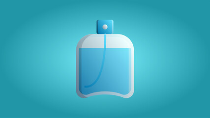 Obraz premium Trendy beautiful beauty glamorous trendy blue fragrant tasty perfume cologne on a blue background. illustration