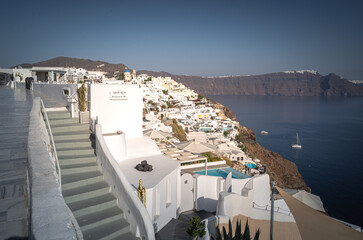 White architecture on Santorini island, Greece.