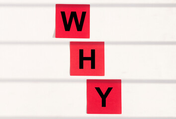 Why word inscription. Question with interrogation mark