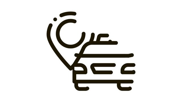 Taxi Destination animated black icon on white background