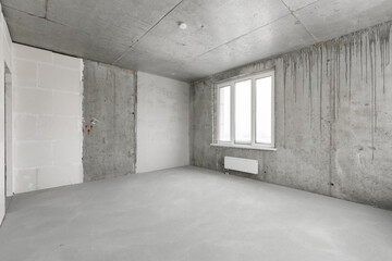 new apartment in a new building without finishing