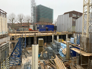 Naklejka premium Baustelle in Hamburg Bergedorf am Serrahnhafen