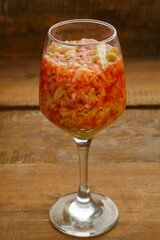 Glass of kiwi apple cocktail smoothie with juice