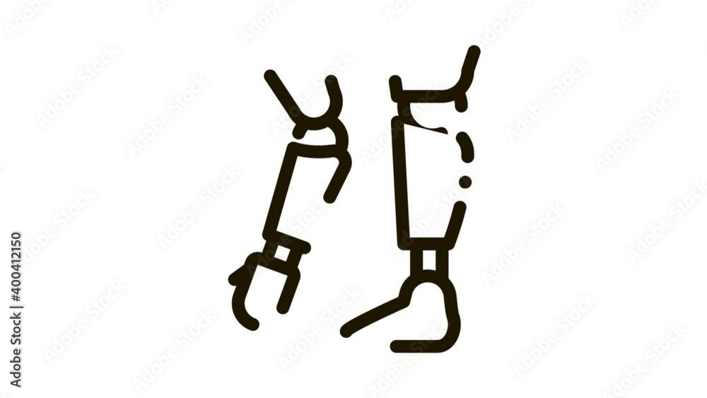 Canvas Prints Prosthetics Of Arms And Leg Orthopedic animated black icon on white background