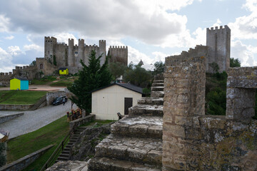 Fototapeta na wymiar Obidos beautiful village castle stronghold fort tower in Portugal