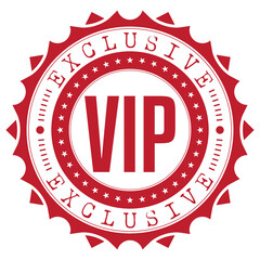 VIP. Exclusive. Vector Red Icon.